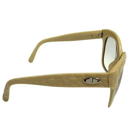 Vintage Christian Dior Oversized Sunglasses Cat Beige  display picture 3